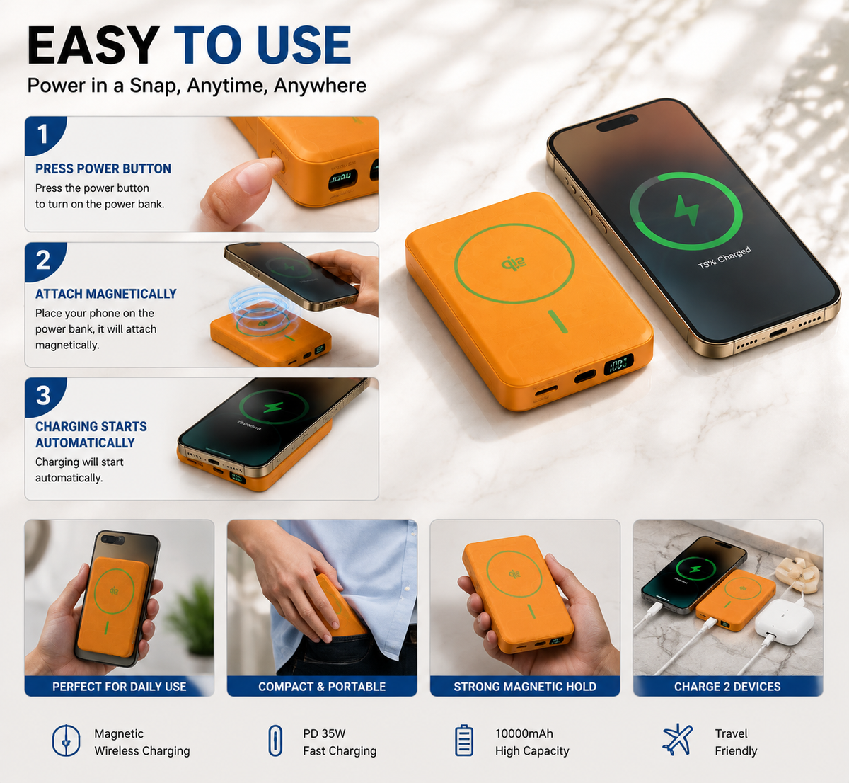 Magnetic Wireless Power Bank